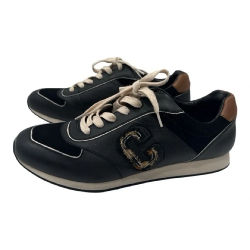 Coach Rebecca Varsity Nap/suede Black/Saddle Q8800 US size 10 B